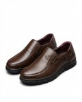 Leather Loafers with Moc-Toe Stitching and Lug Sole