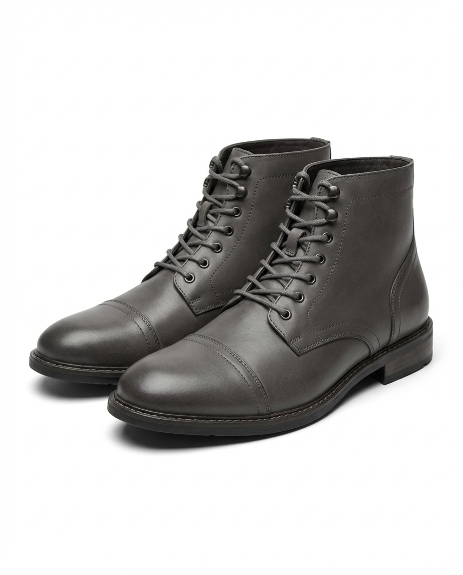 Leather Boots with Patina Finish