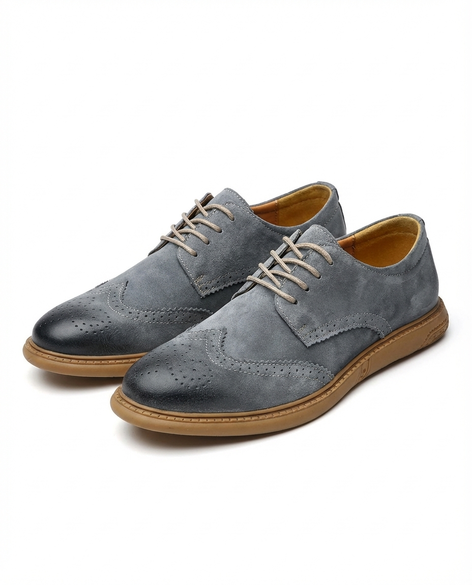 Refined Leather Brogue Shoes