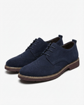 Suede Oxford Shoes with Brogue Detailing