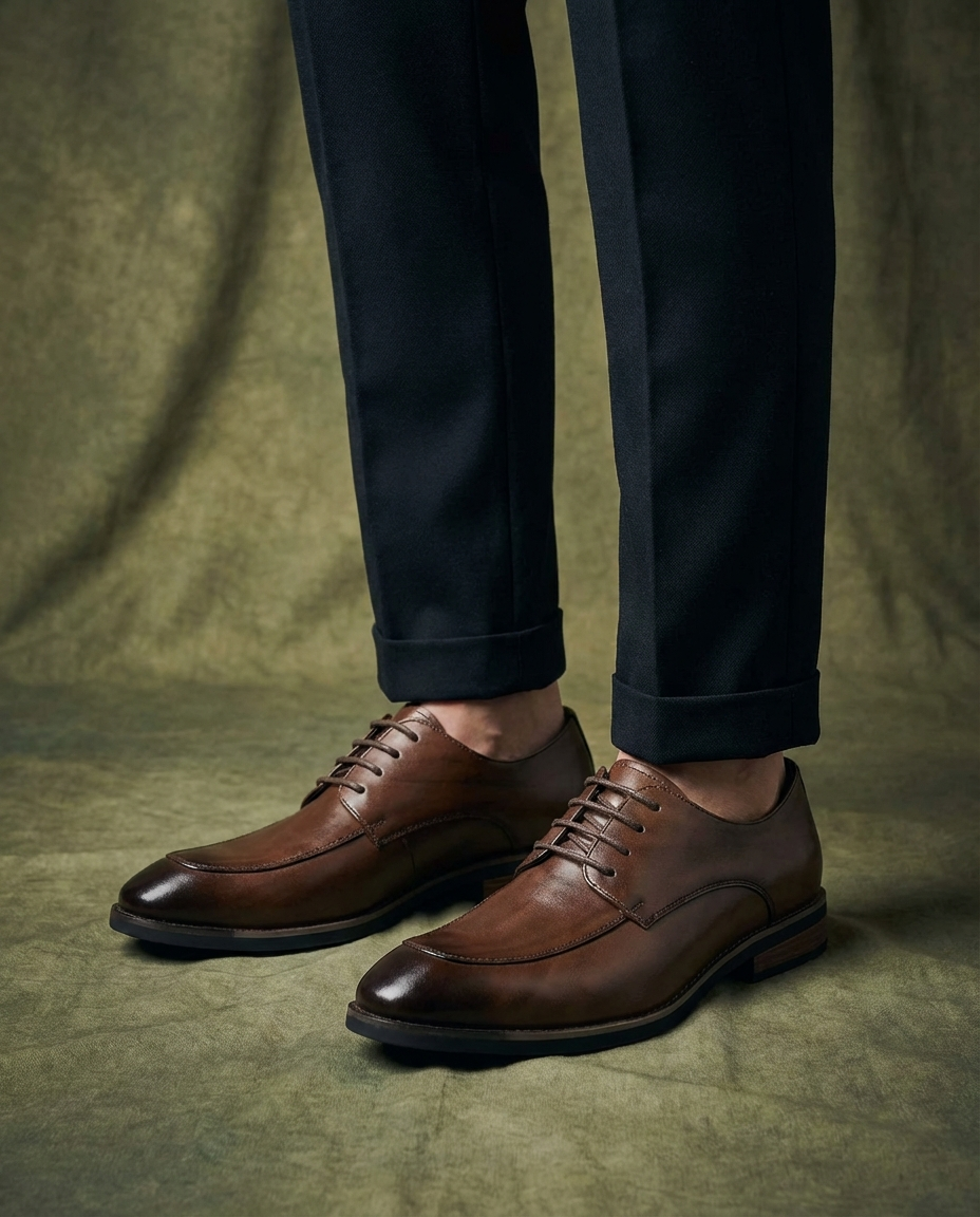 Full-Grain Leather Oxford Shoes with Supple Upper