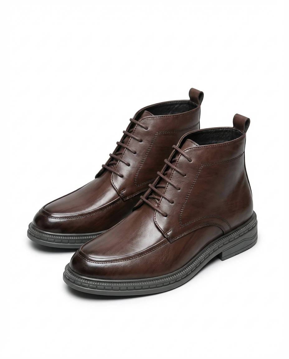 Full-Grain Leather Boots with Patina Finish