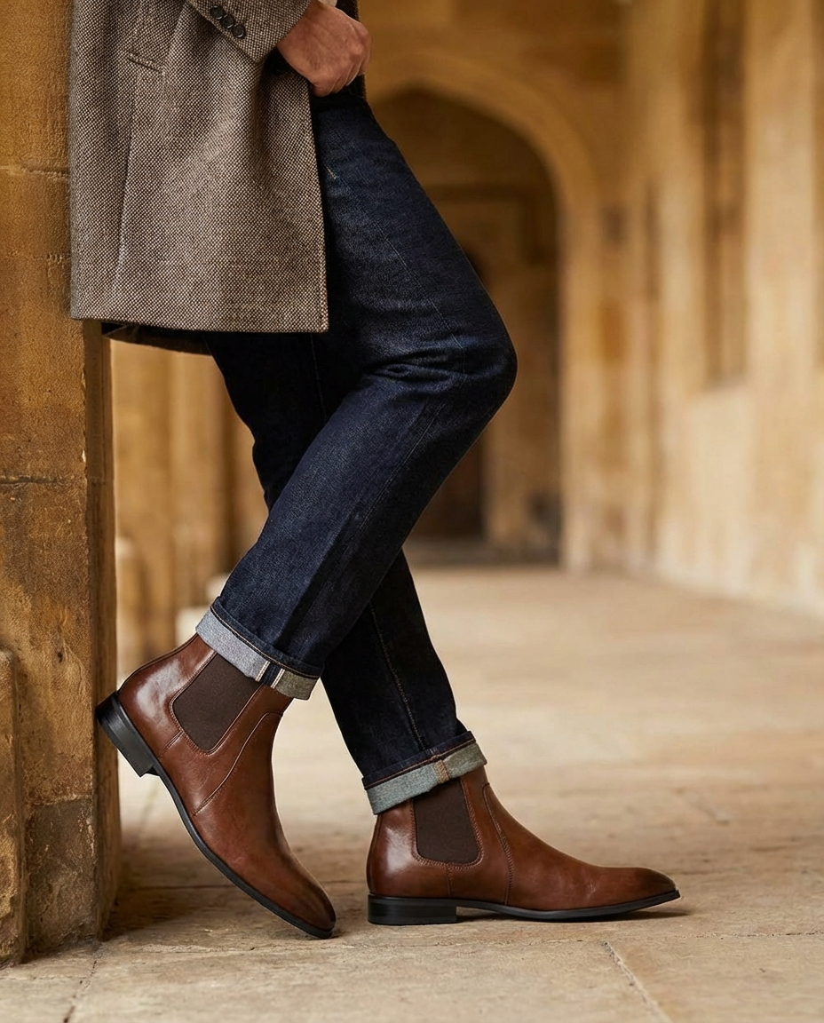 Full-Grain Leather Chelsea Boots with Welted Construction
