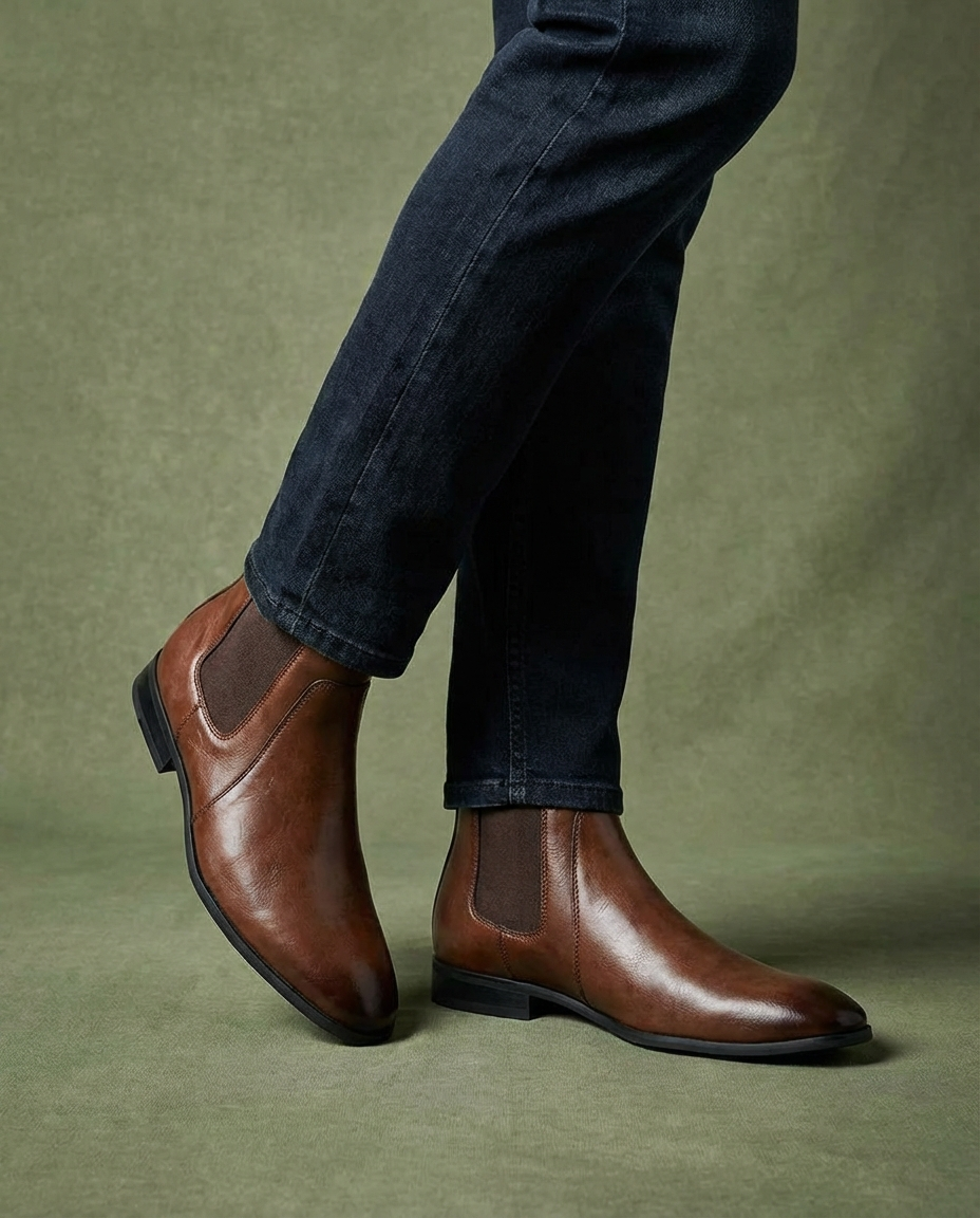 Full-Grain Leather Chelsea Boots with Welted Construction