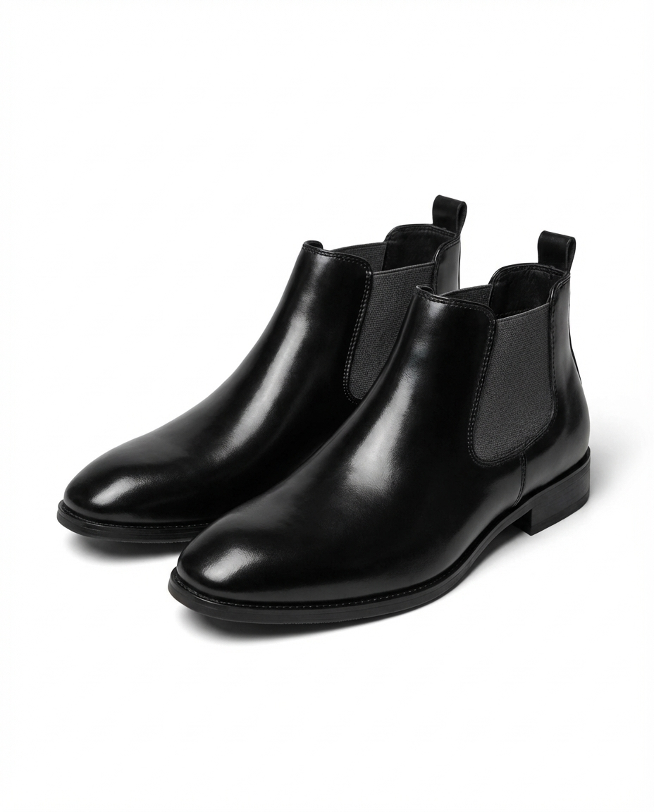 Full-Grain Leather Chelsea Boots with Elastic Side Panels and Patina Finish