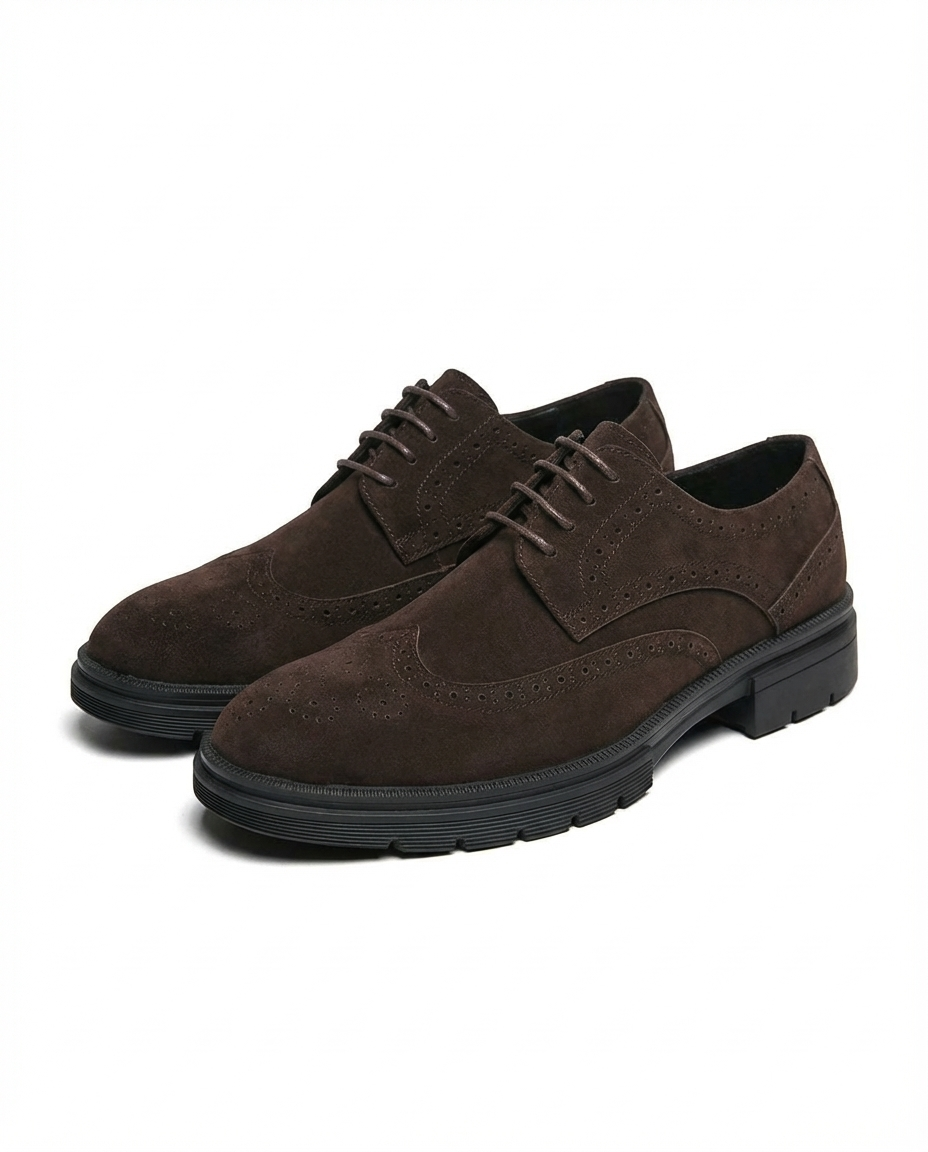 Leather Derby Shoes with Patina Finish