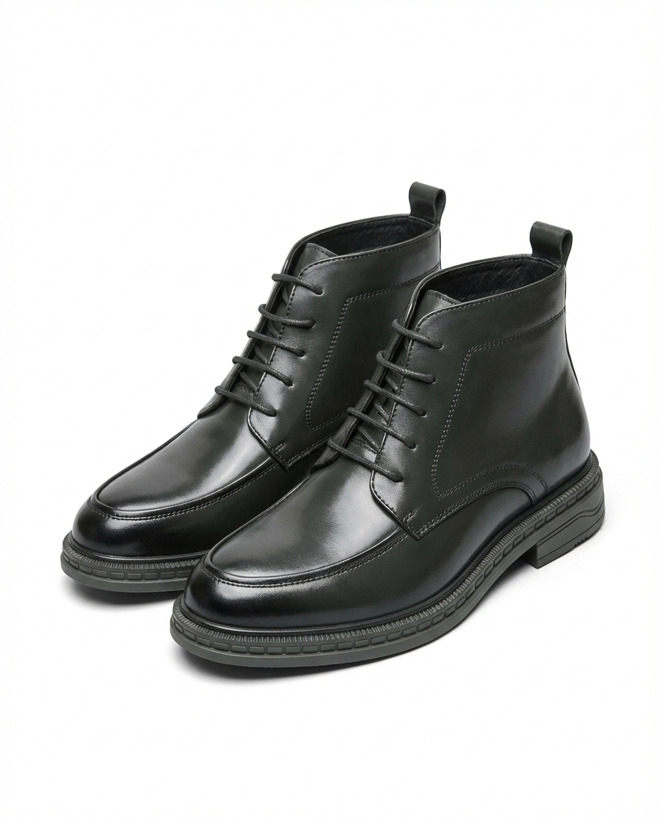 Full-Grain Leather Boots with Patina Finish