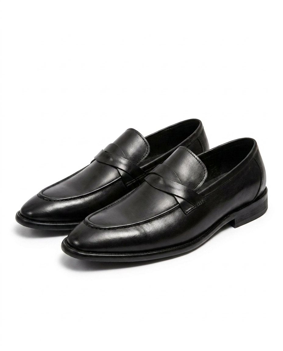 Full-Grain Leather Loafers with Apron Stitching