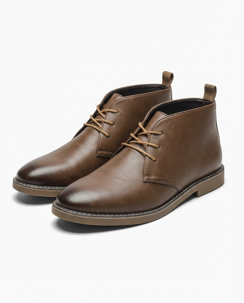 Full-Grain Leather Chukka Boots with Cushioned Insole