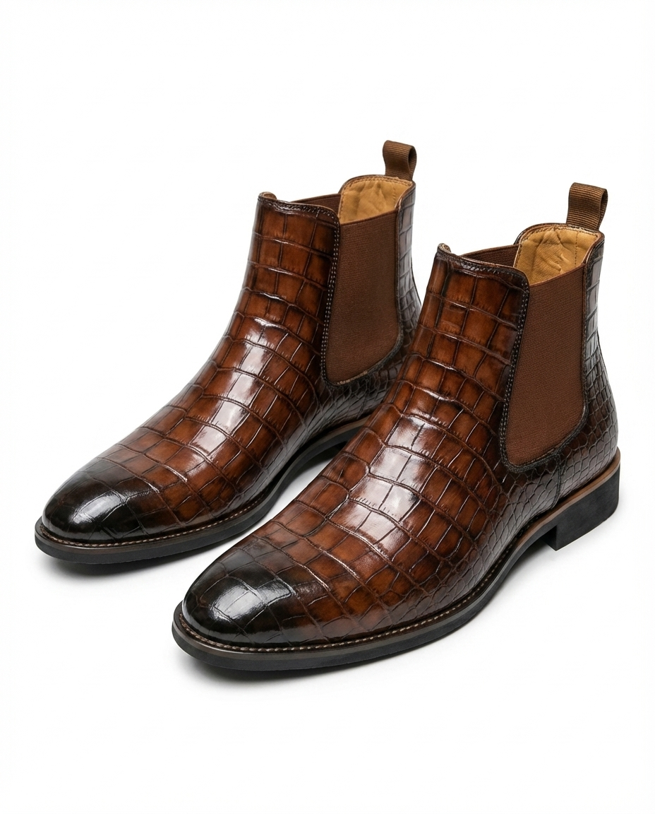 Leather Boots with Pointed Toe