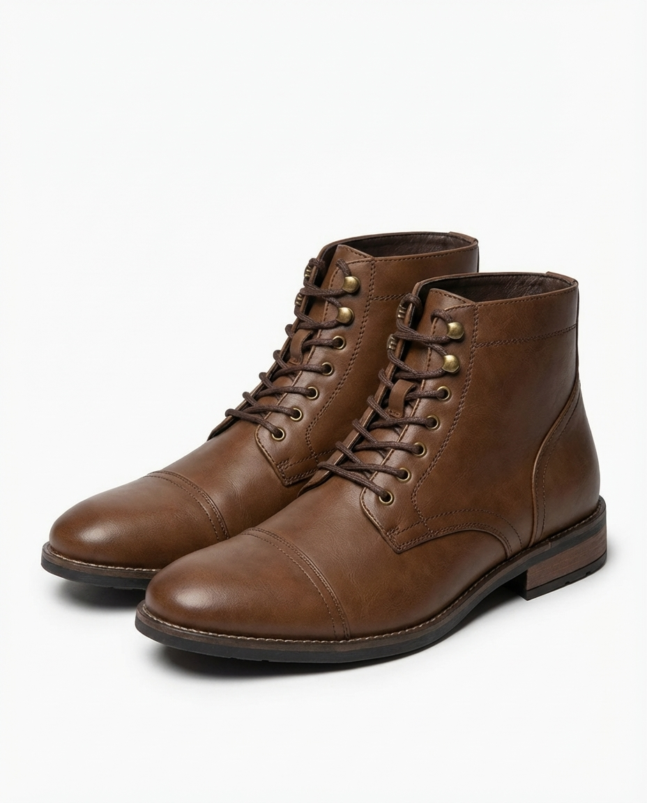 Leather Boots with Patina Finish