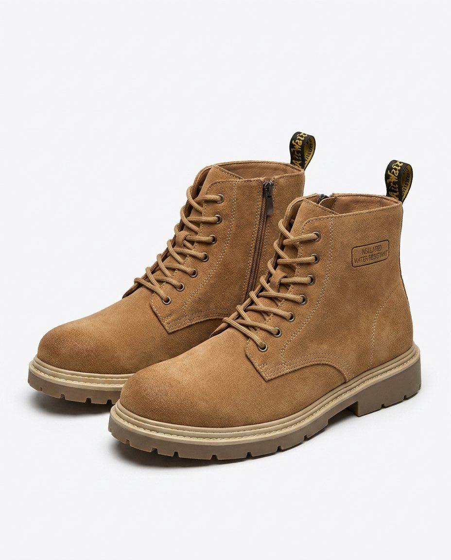 Suede Leather Boots with Reinforced Stitching
