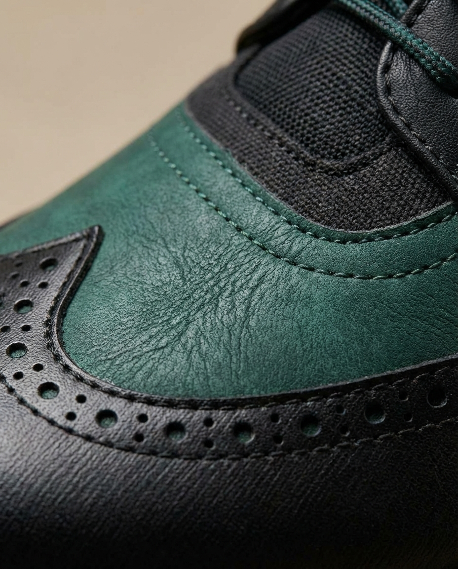 Nubuck Leather Shoes with Rubber Sole