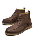 Leather Ankle Boots with Moc-Toe Stitching