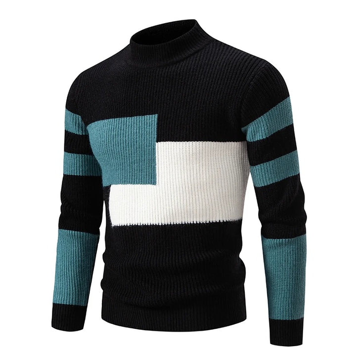 Knit Sweater with Stand Collar