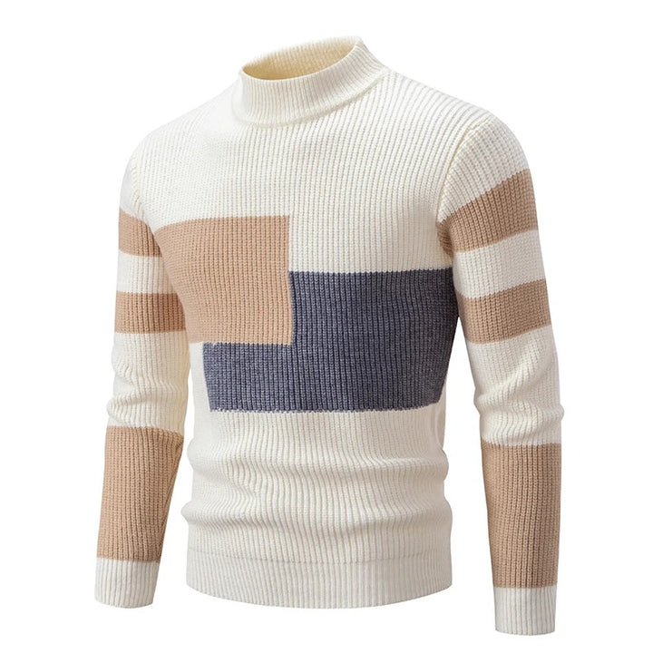 Knit Sweater with Stand Collar