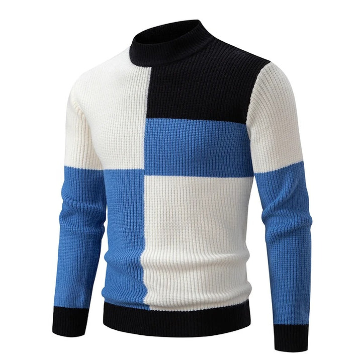 Knit Sweater with Stand Collar