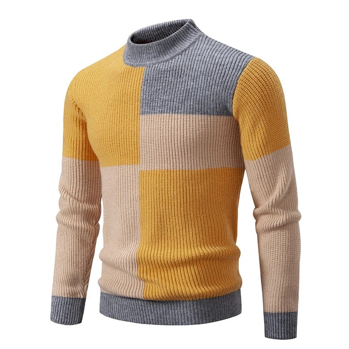 Knit Sweater with Stand Collar