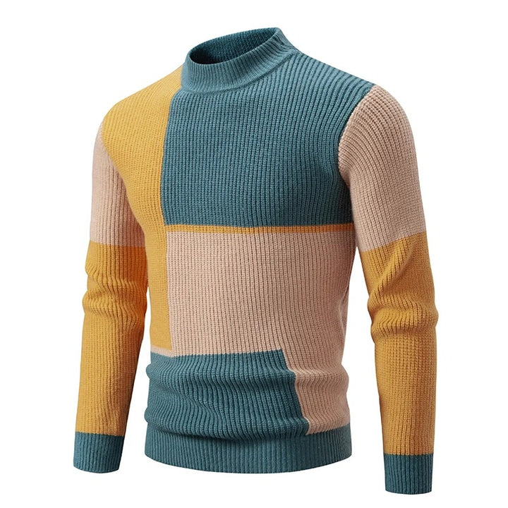 Knit Sweater with Stand Collar