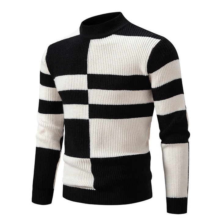 Knit Sweater with Stand Collar