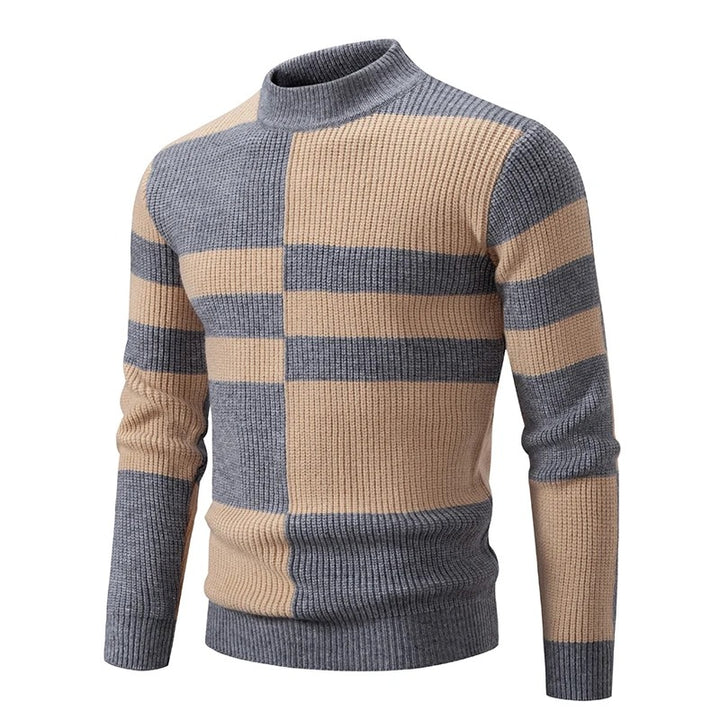 Knit Sweater with Stand Collar