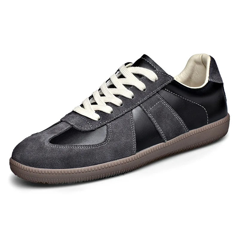 Leather Sneakers with Two-Tone Detail