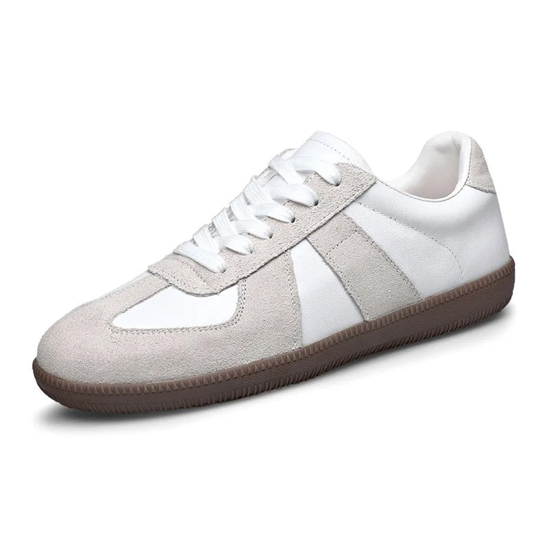 Leather Sneakers with Two-Tone Detail