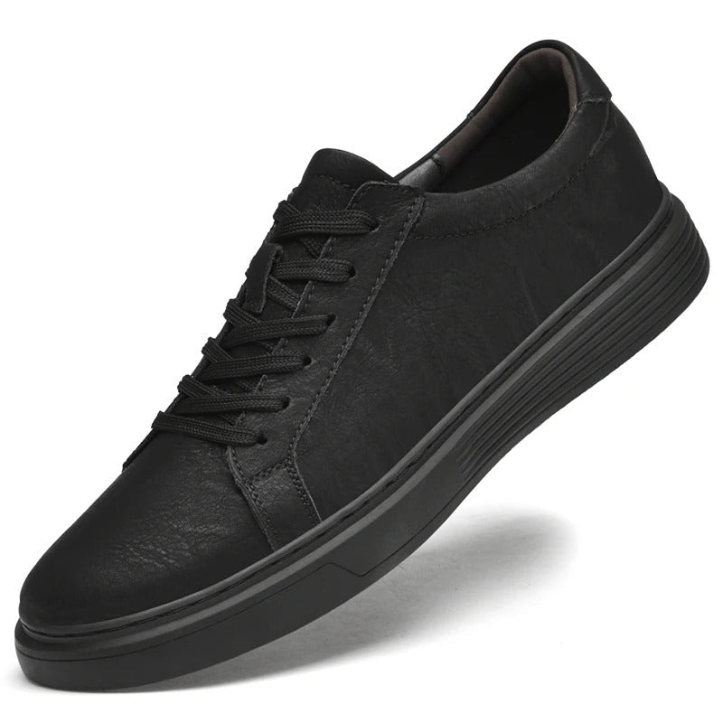 Leather Sneakers with Shock-Absorbing Sole