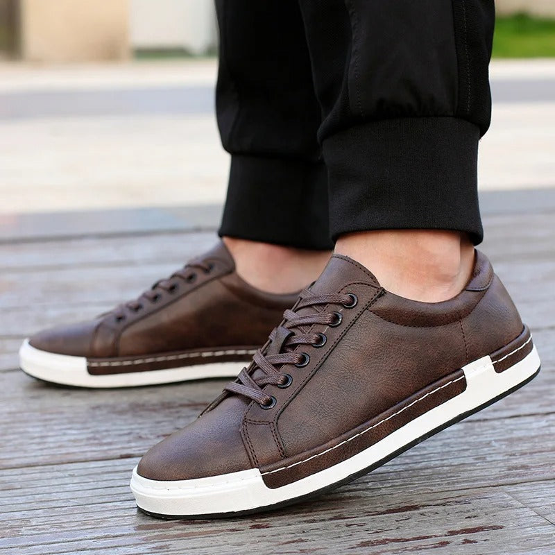 Vegan Leather Sneakers with All-Day Comfort