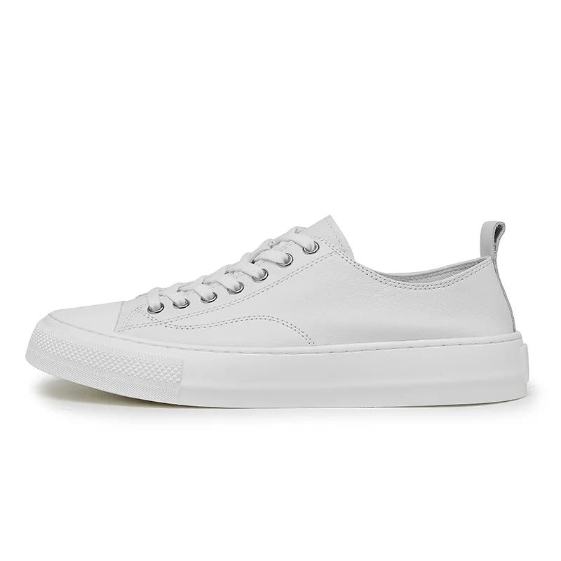 Leather Slip-On Sneakers with Arch Support and Cushioned Insole