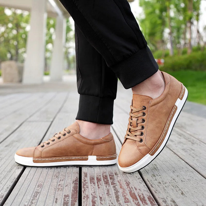 Vegan Leather Sneakers with All-Day Comfort