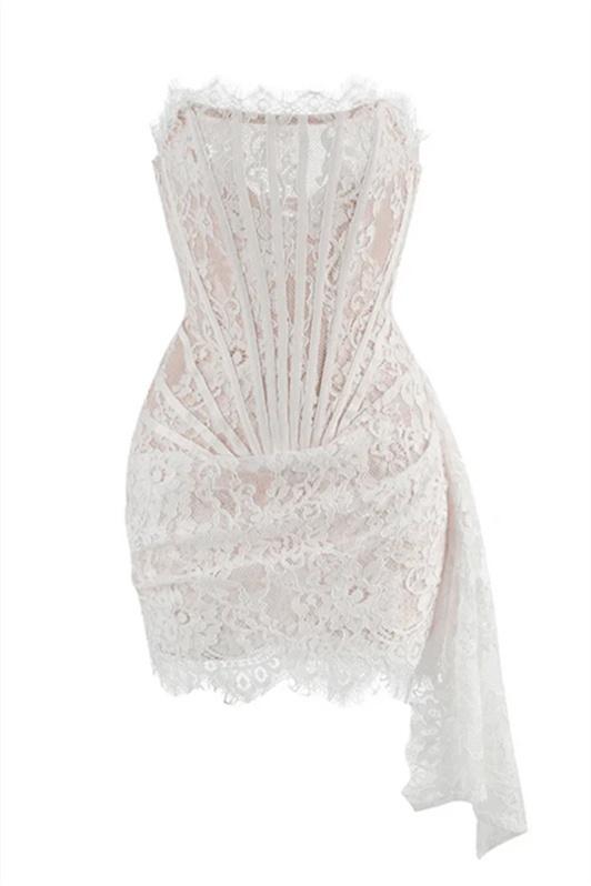 Venus Strapless Lace Corset Mini-Length Dress