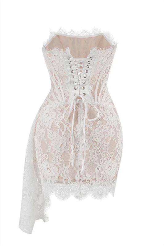 Venus Strapless Lace Corset Mini-Length Dress