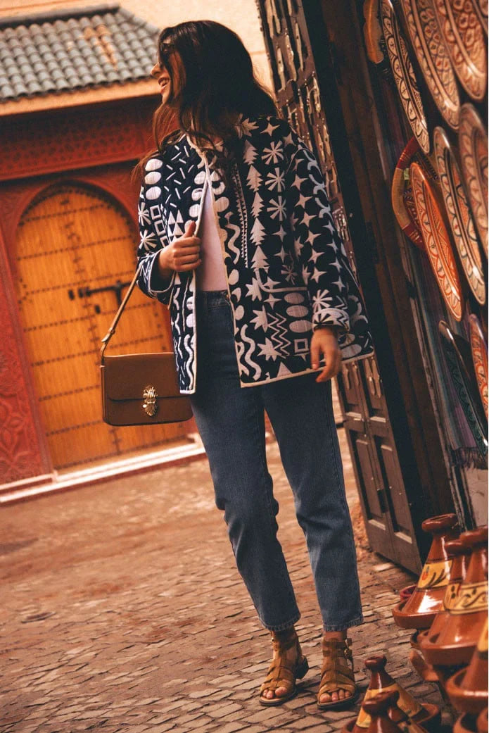 Quilted Flower Print Jacket