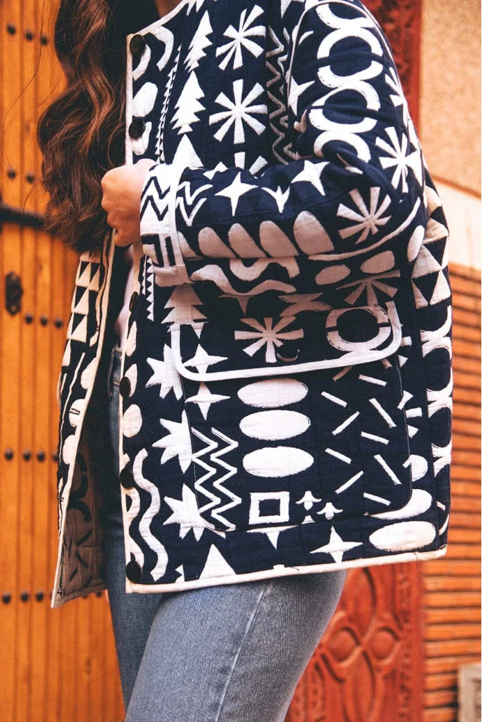 Quilted Flower Print Jacket