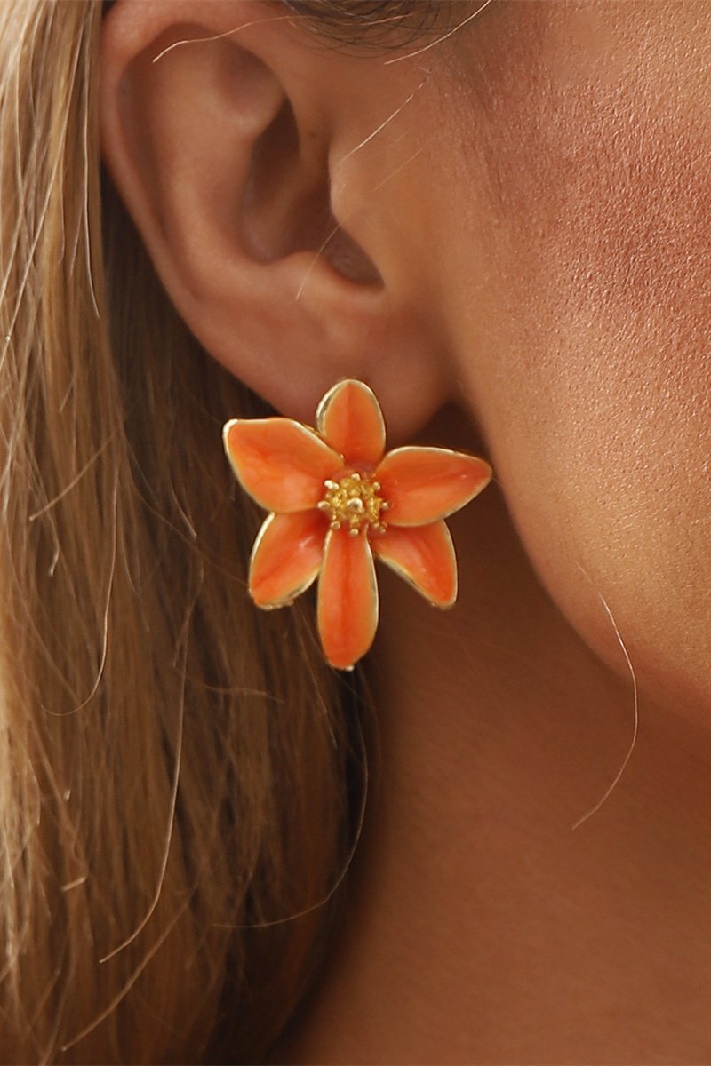 Retro Enamel Flower Earrings