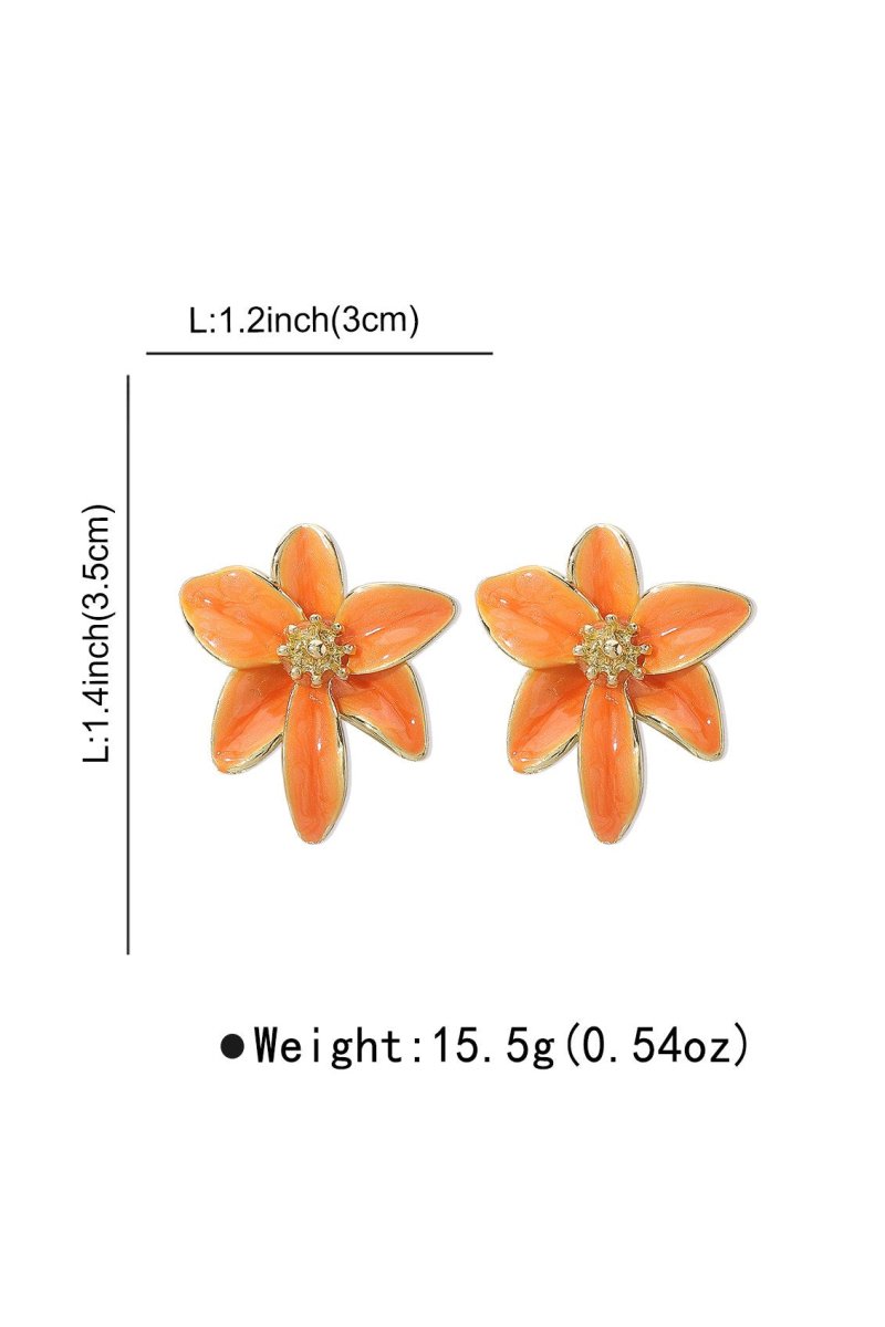 Retro Enamel Flower Earrings