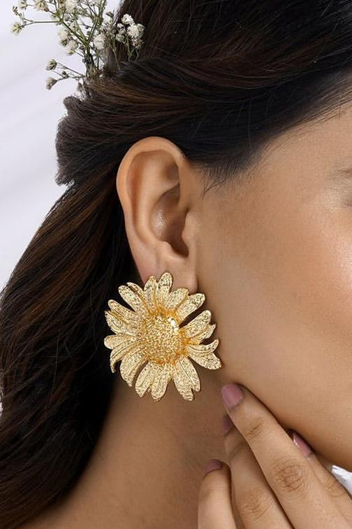 Retro Sunflower Drop Earrings