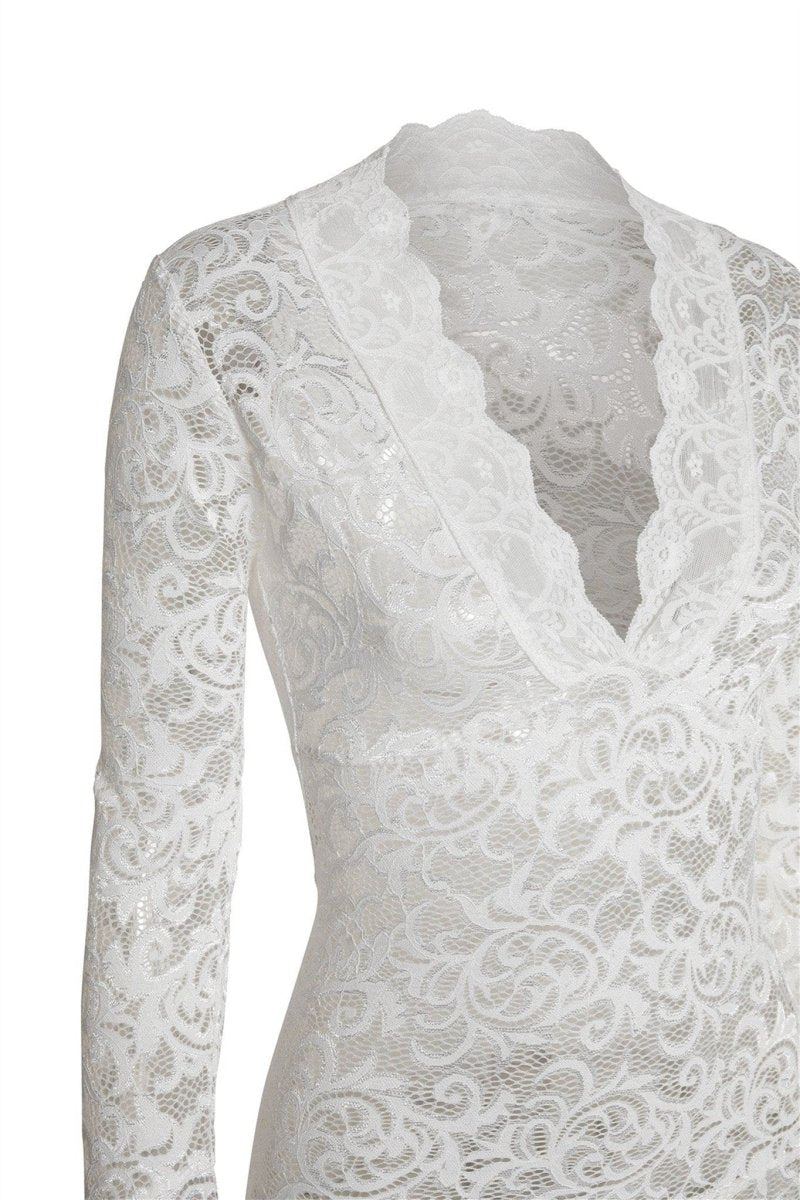 Virginia Sheer Lace Mermaid Maxi-Length Dress