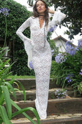 Virginia Sheer Lace Mermaid Maxi-Length Dress