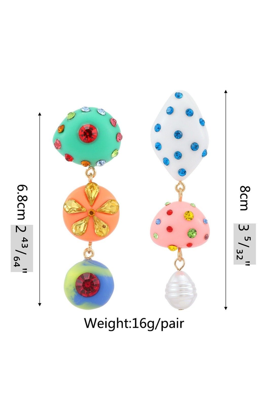 Wiola Colored Crystal-Detail Earrings