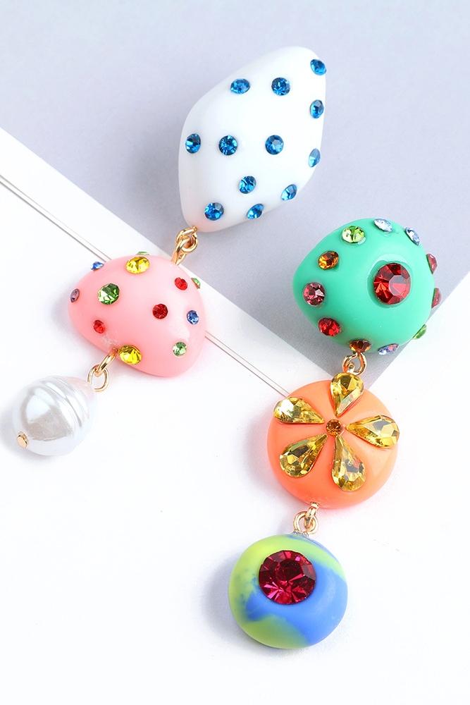 Wiola Colored Crystal-Detail Earrings