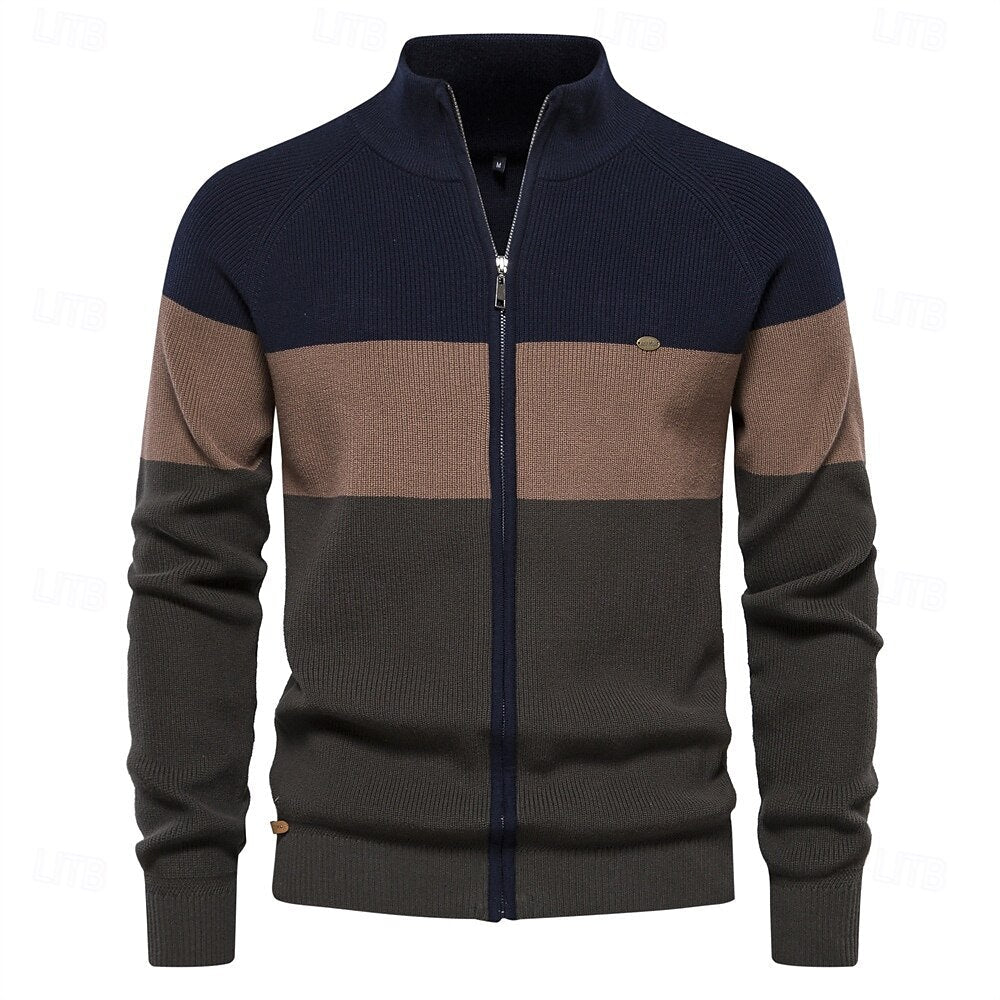 Breathable Knit Cardigan with Zip Front