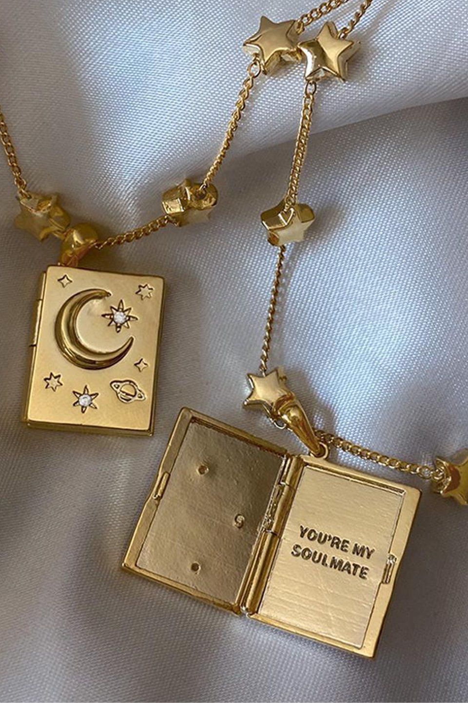 Statement You're My Soulmate Openable Constellation Book Necklace