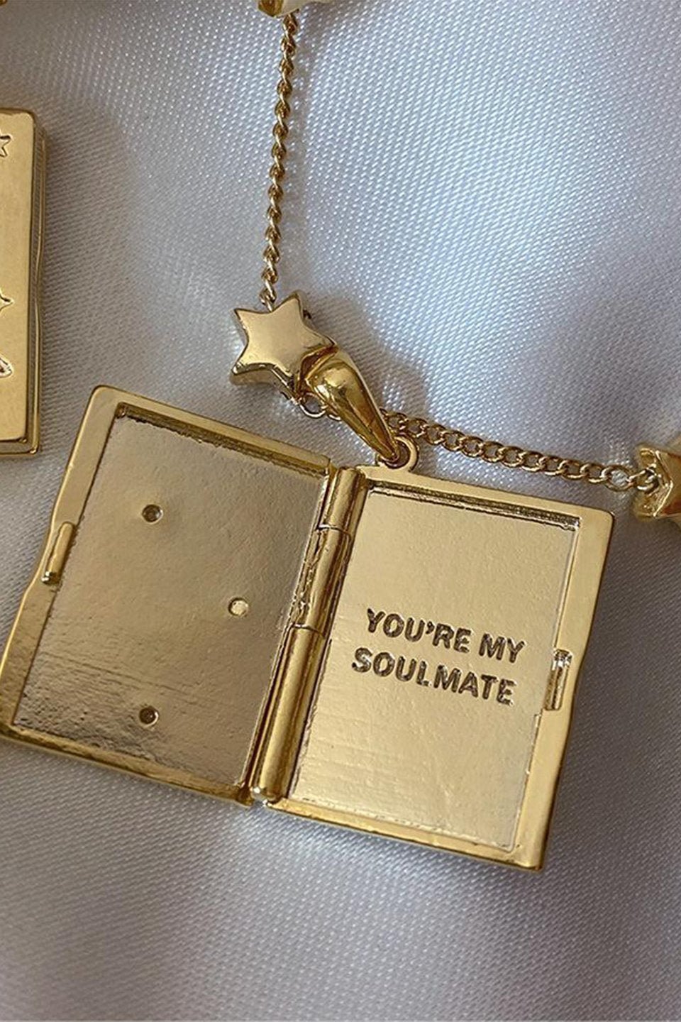 Statement You're My Soulmate Openable Constellation Book Necklace